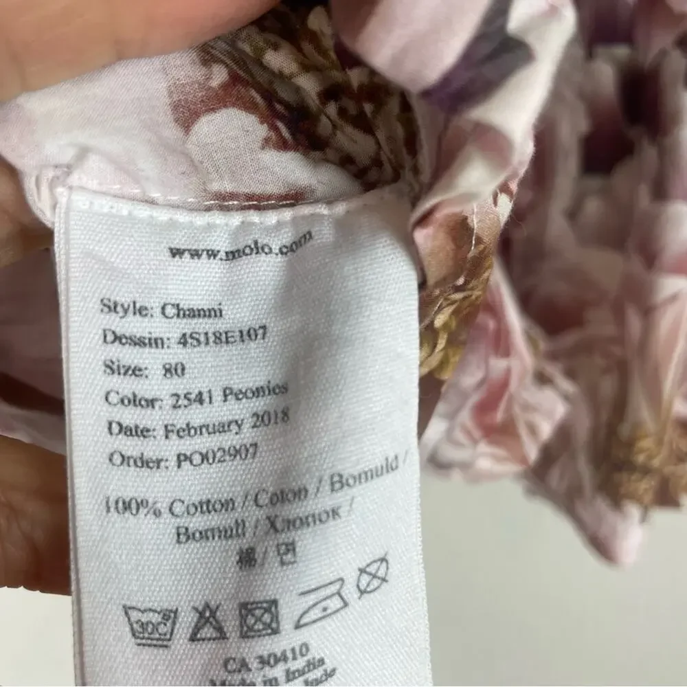 Molo Maroon Pink White Floral Girls Dress 12 Months